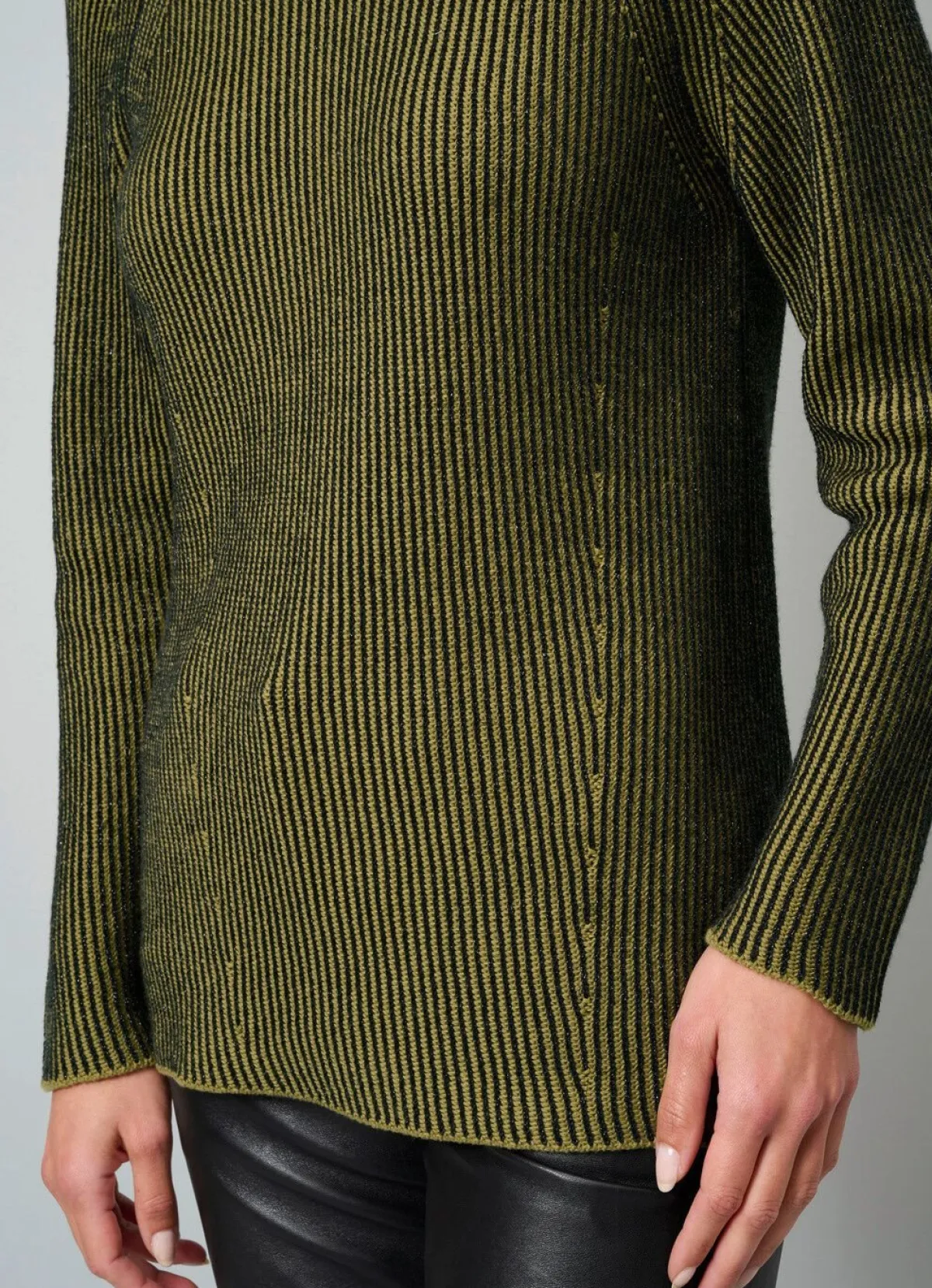 Online BADER Pullover in Garnmix MOOSGRÜN