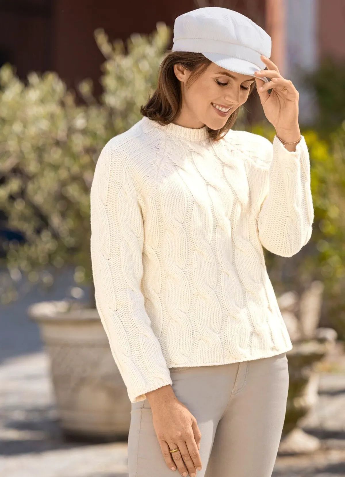 Best Tizia Pullover in Grobstrick ECRU