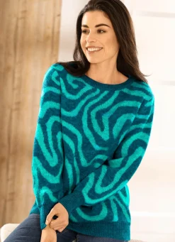 Online BADER Pullover in Jacquard-Dessin PETROL-PAZIFIK