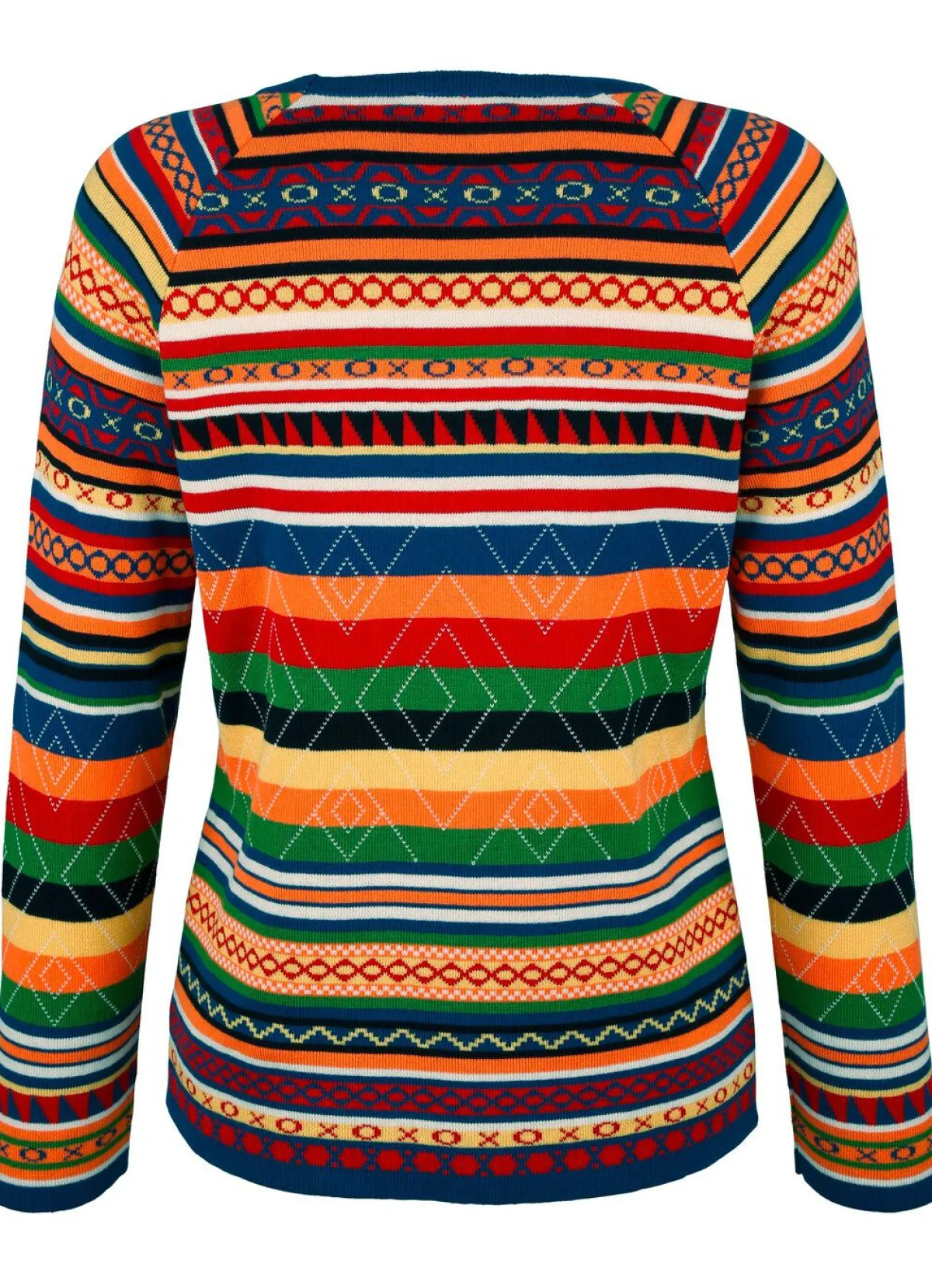 BADER Pullover in Jacquard-Dessin ROT-BLAU-GRÜN