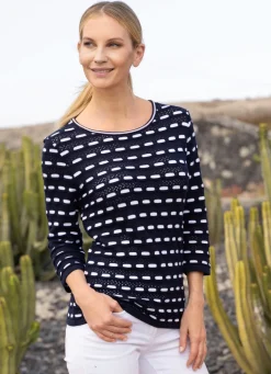 New BADER Pullover in Mustermix MARINE-WEISS