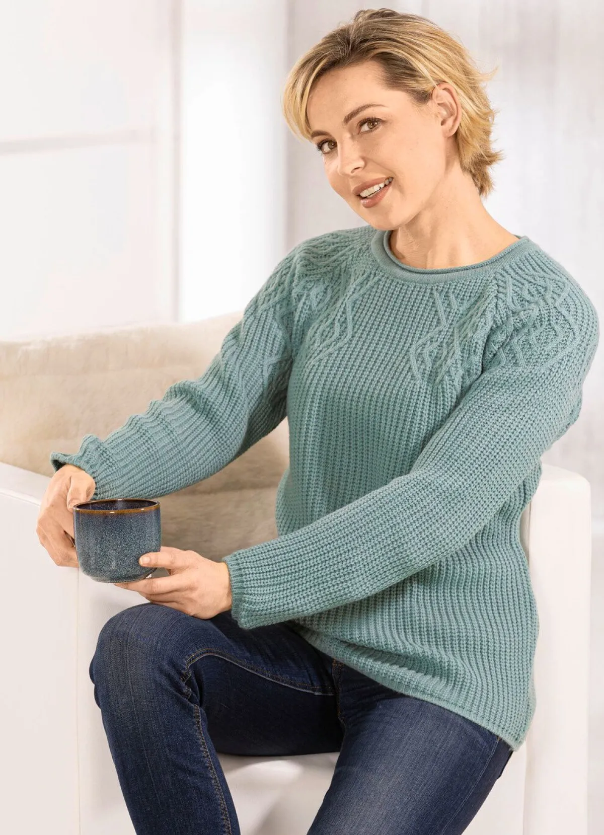 Discount BADER Pullover in Perlfang SALBEI