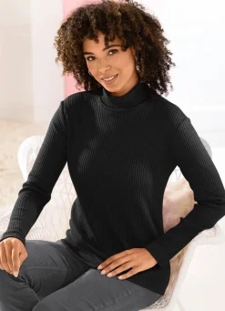 Best KLAUS MODELLE MADE IN GERMANY Pullover in Rippenstrick SCHWARZ