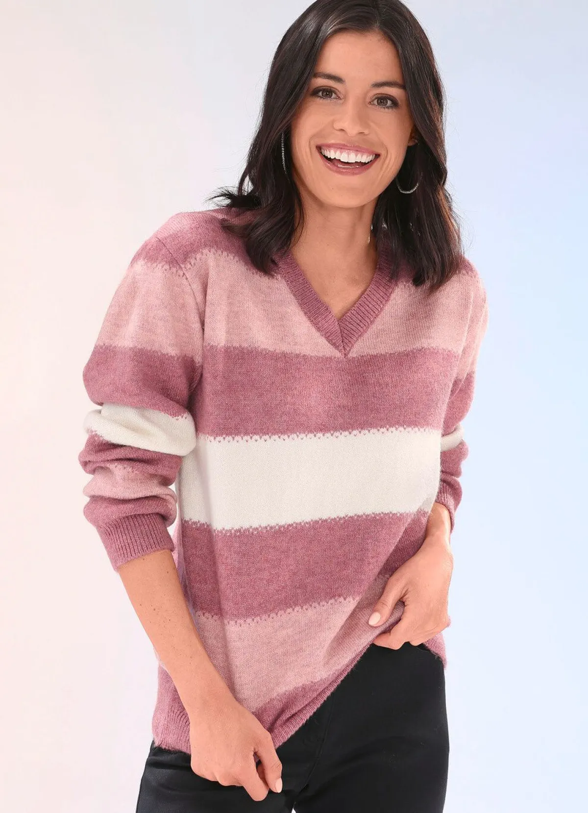 Clearance BADER Pullover in sehr flauschigem Material ROSENHOLZ-ROSÉ-ECRU