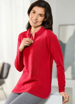 Outlet BADER Pullover in sehr weichem Feinstrick ROT