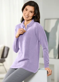 Outlet BADER Pullover in sehr weichem Feinstrick FLIEDER