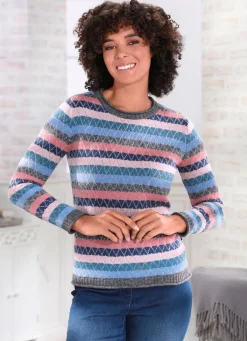 Online BADER Pullover in sehr weicher Qualität APRICOT-BLAU-MULTICOLOR