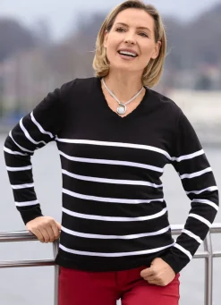 New BADER Pullover in sehr weicher Qualität SCHWARZ-WEISS