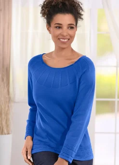 Hot BADER Pullover in Strukturmix ROYALBLAU