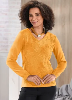 Hot BADER Pullover in Strukturmix SAFRAN