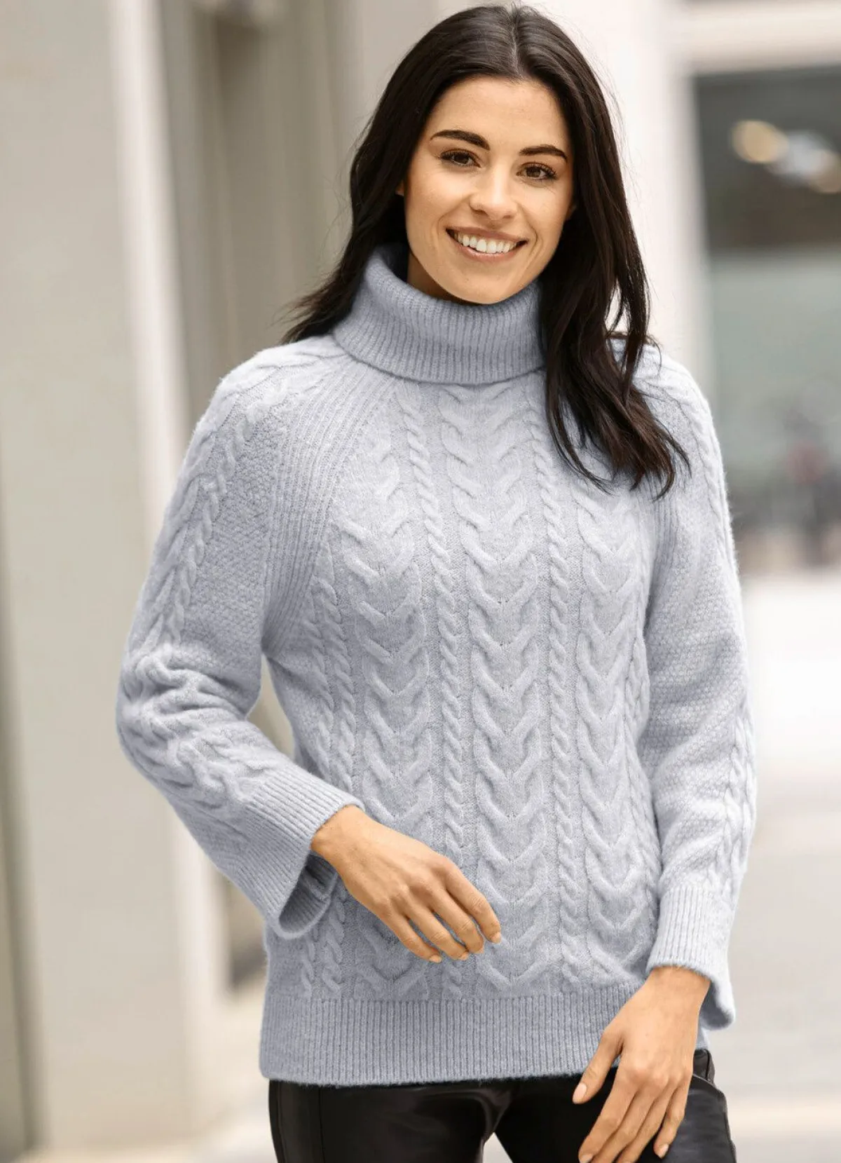 Online BADER Pullover in Strukturmix HELLGRAU MELIERT