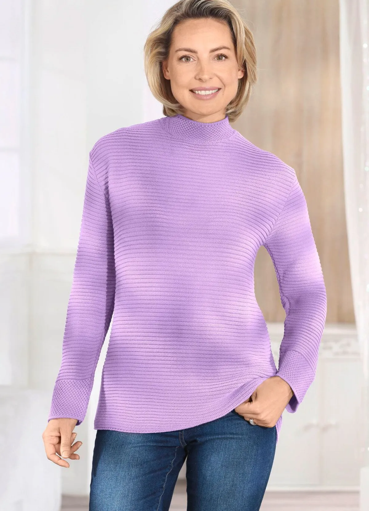 Sale BADER Pullover in Strukturmix FLIEDER