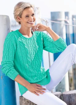Discount BADER Pullover in Strukturmustermix MINT