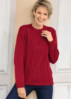 New BADER Pullover in Strukturmustermix DUNKELROT