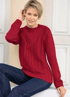 New BADER Pullover in Strukturmustermix DUNKELROT