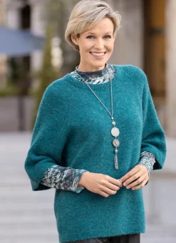 Online BADER Pullover in superflauschiger Qualität PETROL MELIERT