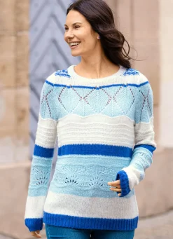 Clearance BADER Pullover in superflauschiger Qualität ECRU-ROYALBLAU-BLEU