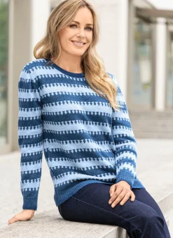 BADER Pullover in superweicher Qualität MARINE-BLEU MELIERT
