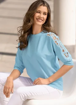 Clearance BADER Pullover in weich fließender Qualität BLEU