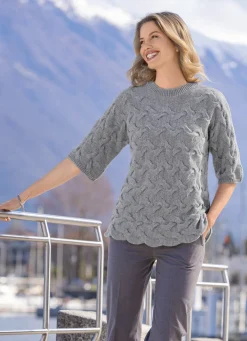 Clearance Tizia Pullover mit Alpaka GRAU MELIERT