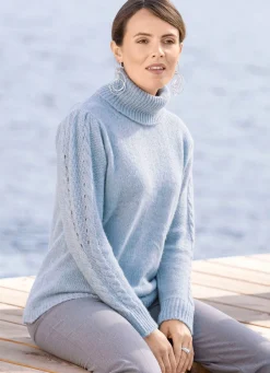 Outlet Tizia Pullover mit Alpaka BLEU MELIERT