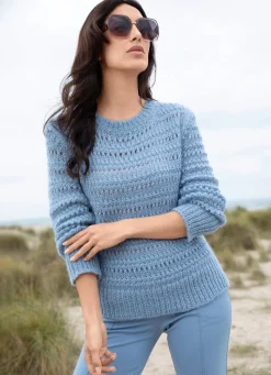 Hot Tizia Pullover mit Alpaka JEANSBLAU MELIERT