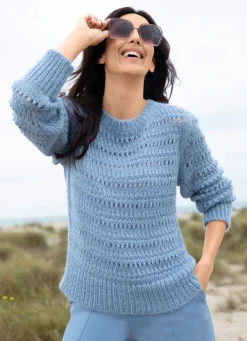 Hot Tizia Pullover mit Alpaka JEANSBLAU MELIERT