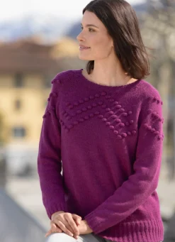 Sale BADER Pullover mit Cloqué-Dessin BEERE