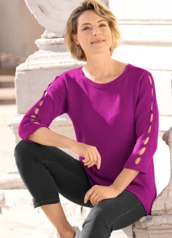 Outlet BADER Pullover mit Cut-Outs MAGENTA