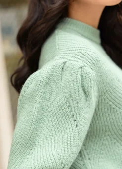 Clearance Tizia Pullover mit dekorativer Faltenlegung MINT MELIERT