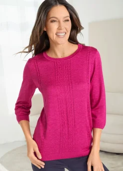 Best BADER Pullover mit edlem Glanz FUCHSIA
