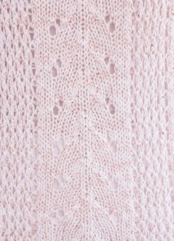 Clearance BADER Pullover mit edlem glänzendem Paillettengarn WEISS-ROSÉ