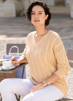 Outlet BADER Pullover mit edlen Glitzerakzenten BEIGE