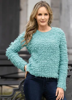 Best BADER Pullover mit Effektgarn MINT MELIERT