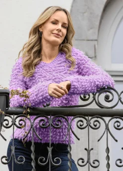 New BADER Pullover mit Effektgarn FLIEDER MELIERT