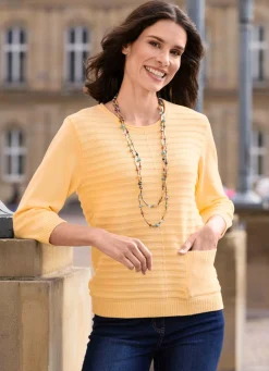 Outlet BADER Pullover mit einer aufgesetzten Tasche GELB
