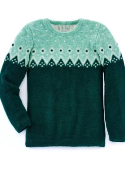 Outlet BADER Pullover mit flauschigem Garn FLASCHENGRÜN-MINT-ECRU