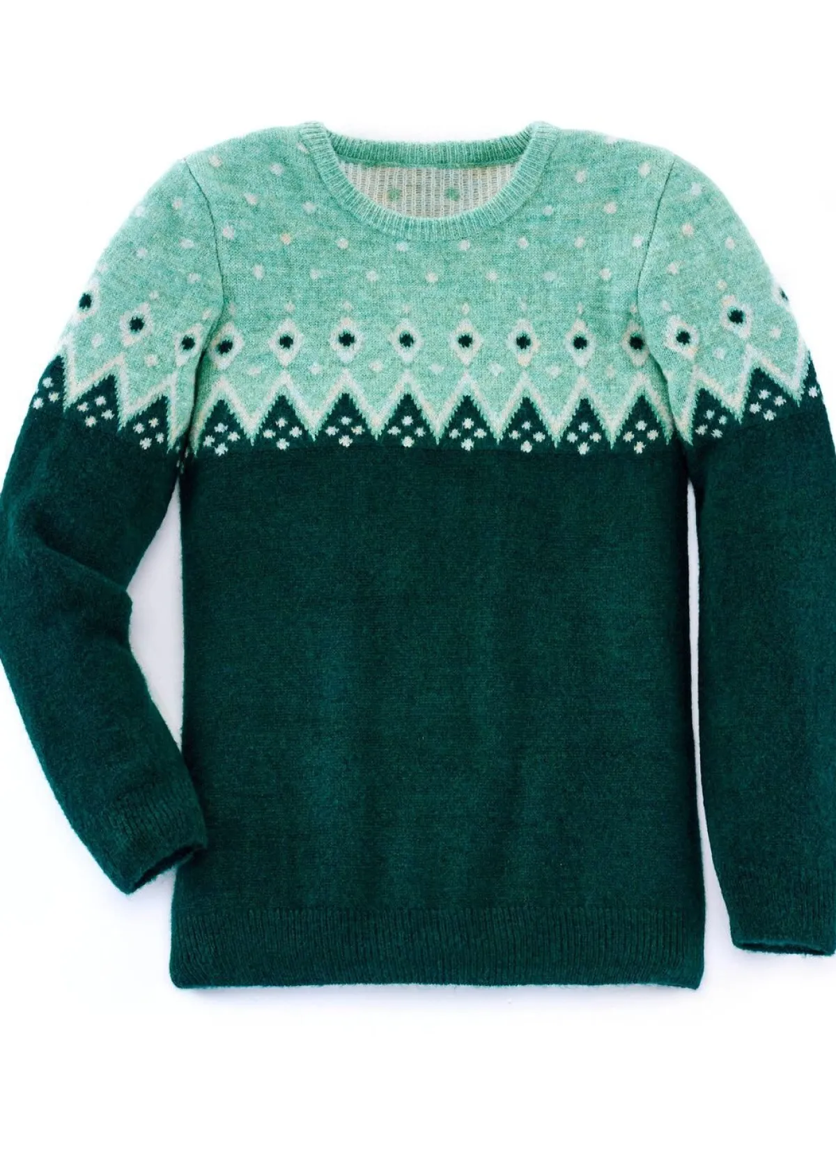 Outlet BADER Pullover mit flauschigem Garn FLASCHENGRÜN-MINT-ECRU