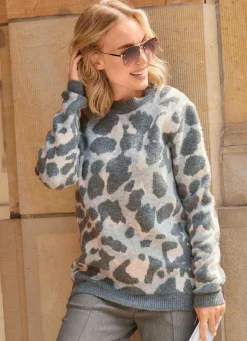 Online Tizia Pullover mit flauschigem Griff ANTHRAZIT-HELLGRAU-CREME