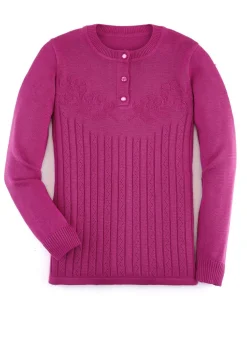Online BADER Pullover mit floraler Struktur BEERE