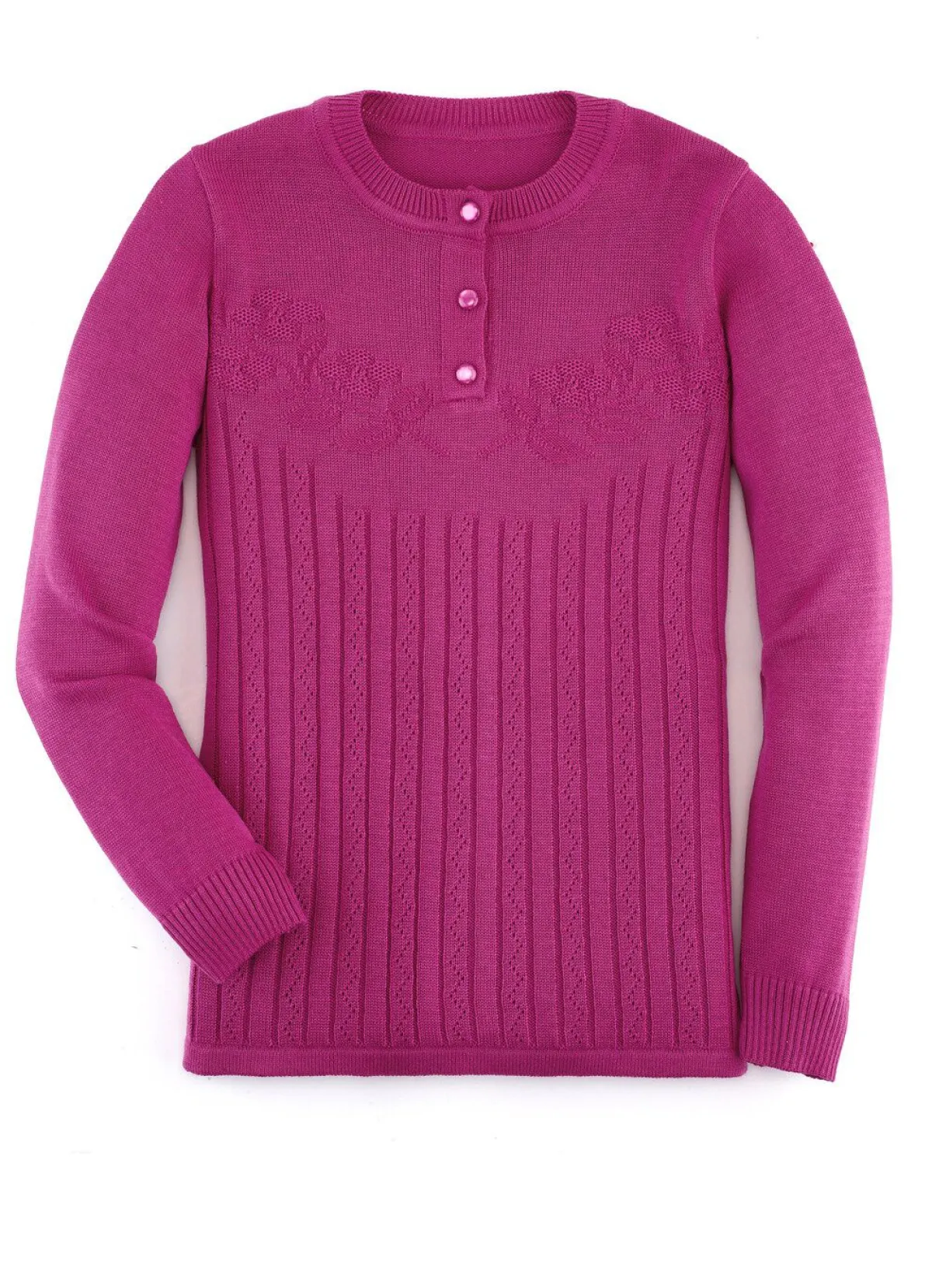 Online BADER Pullover mit floraler Struktur BEERE