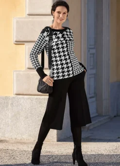Sale laurakent Pullover mit Hahentrittmuster SCHWARZ-ECRU