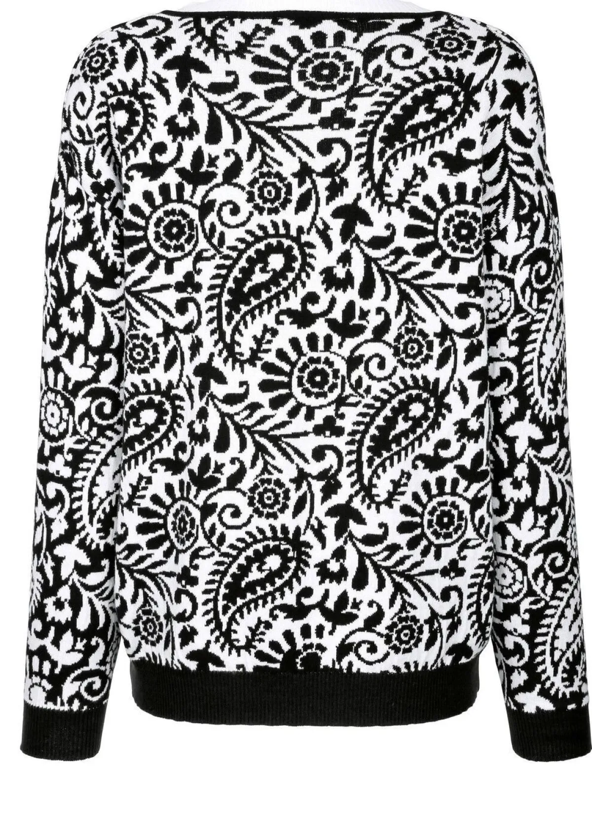 Outlet BADER Pullover mit Kontrastabschlüssen SCHWARZ-WEISS