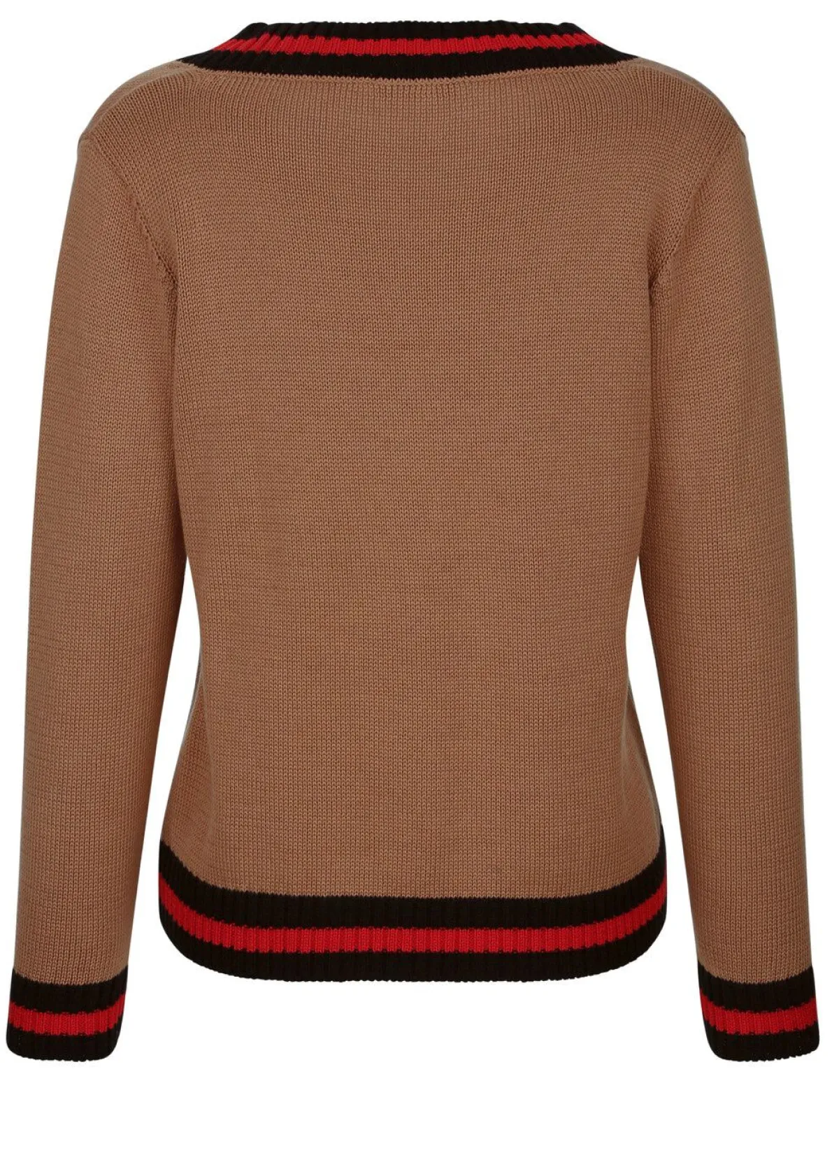 Discount BADER Pullover mit Kontrastringeln CAMEL-KORALLE-SCHWARZ