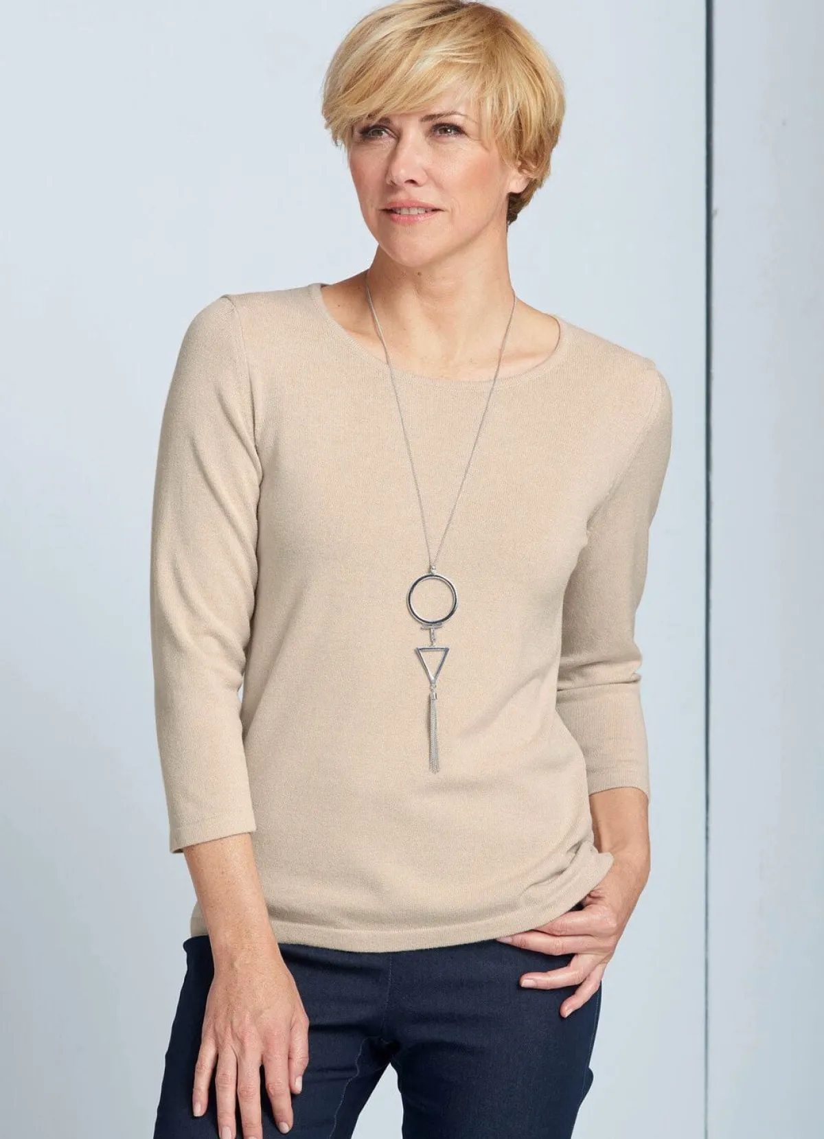 New BADER Pullover mit Modal SAND