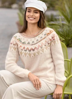 Online BADER Pullover mit Norwegermuster CREME-MULTICOLOR-GOLDFARBEN