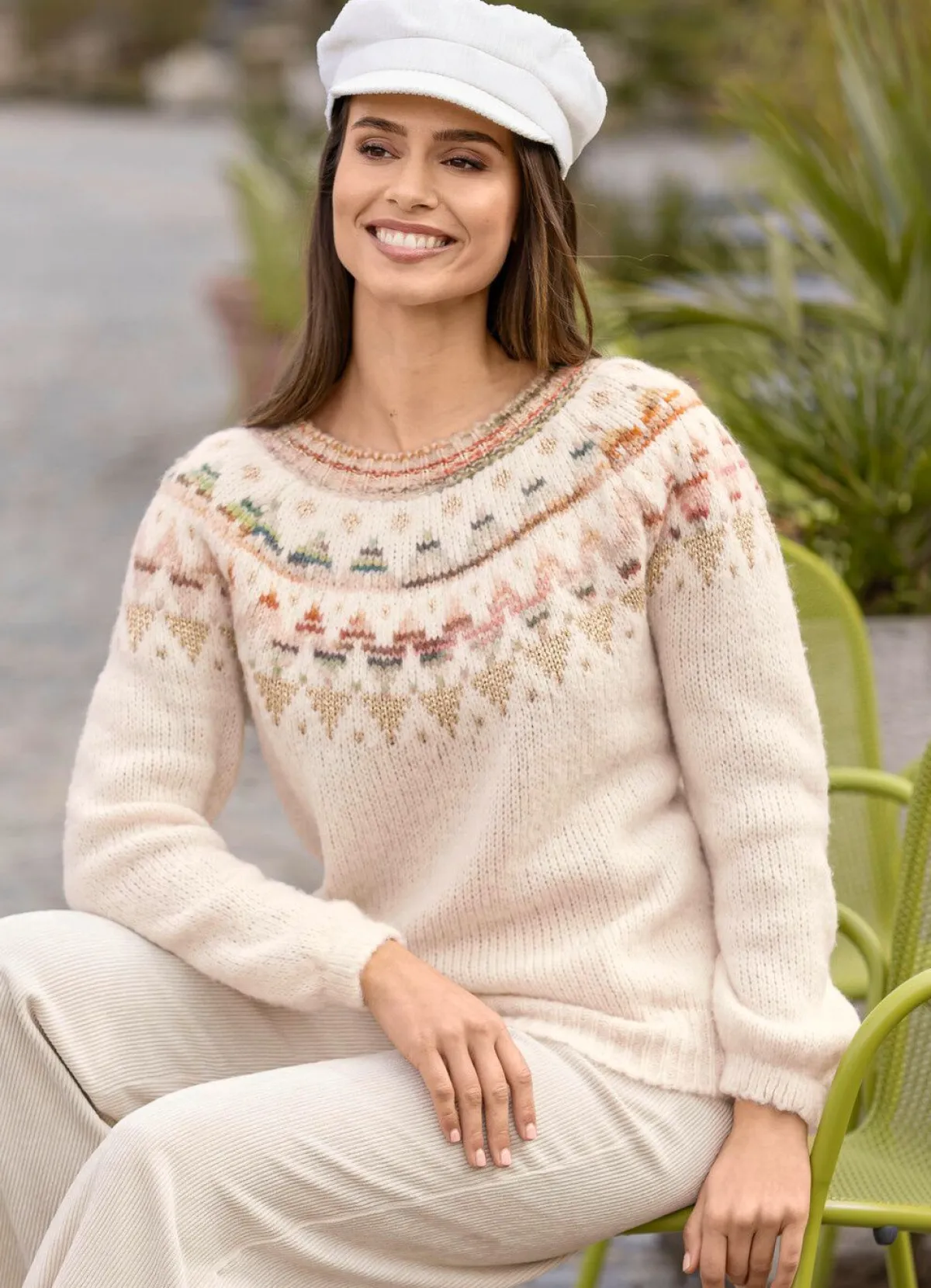 Online BADER Pullover mit Norwegermuster CREME-MULTICOLOR-GOLDFARBEN