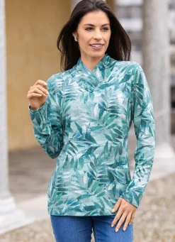 BADER Pullover mit raffiniertem V-Kragen GRÜN-BLAU-MULTICOLOR