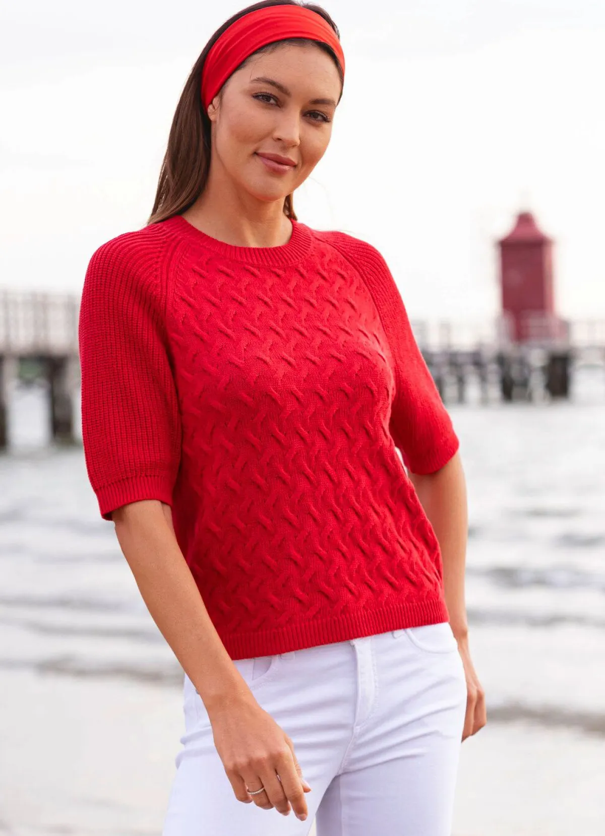 Clearance BADER Pullover mit recycelter Baumwolle ROT