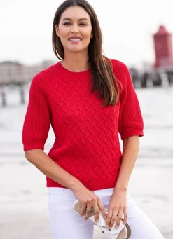 Clearance BADER Pullover mit recycelter Baumwolle ROT